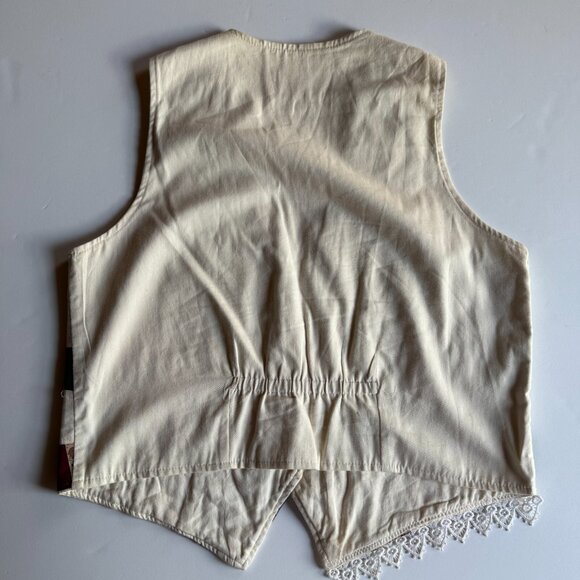 Vintage Patchwork Lace Appliqué Vest | Handmade Cottagecore | One of a Kind - Picture 3 of 6